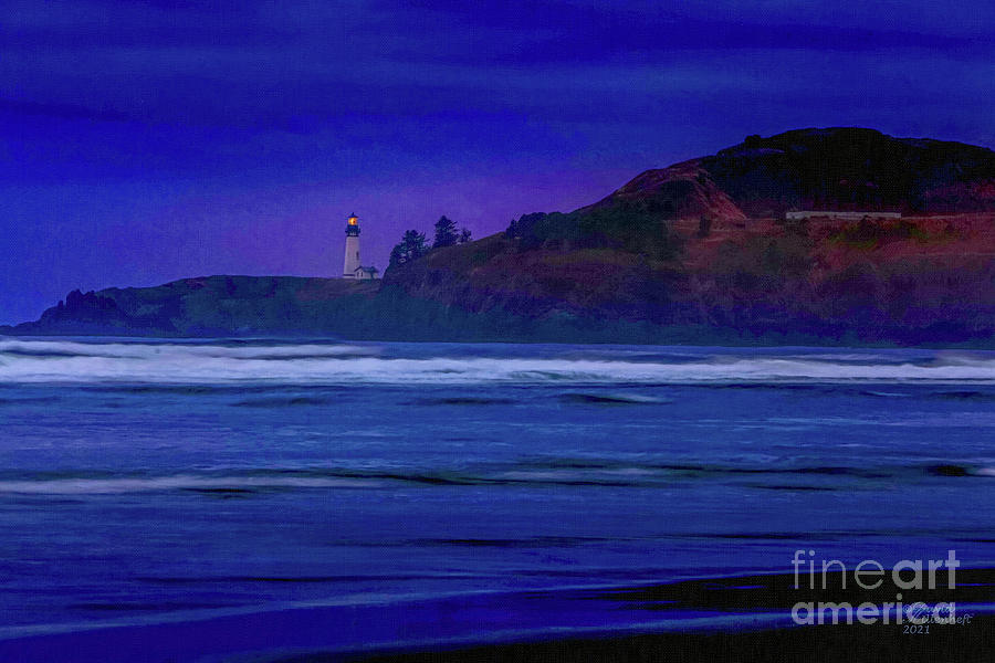 Lighthouse, Oregon, Coast,  Mixed Media by David Millenheft