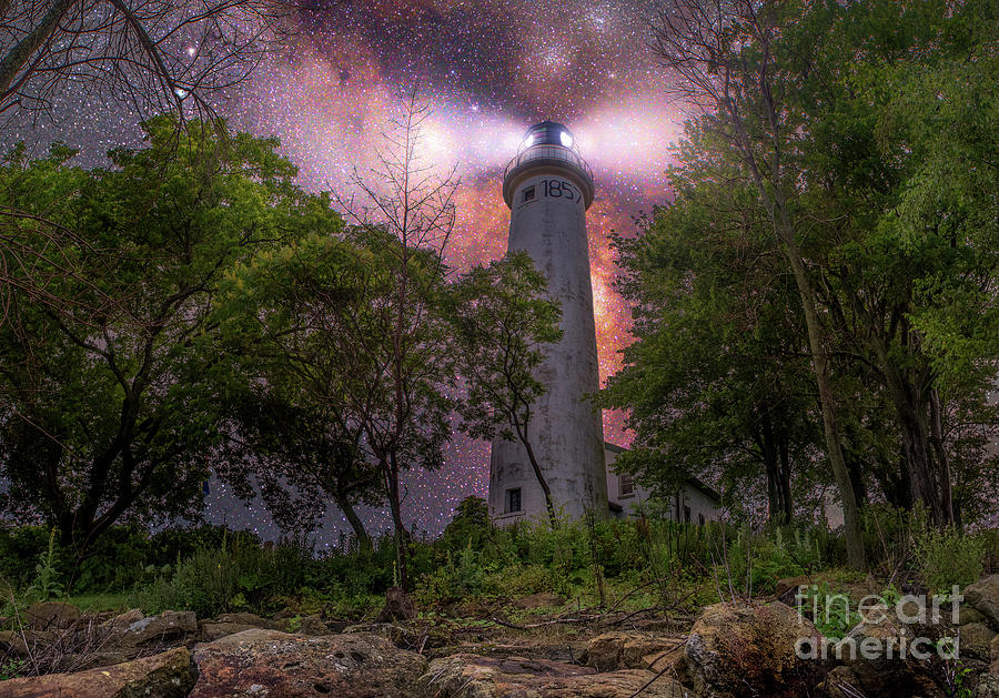 Lighthouse Pointe Aux Barques Milky Way -5217 Photograph by Norris Seward