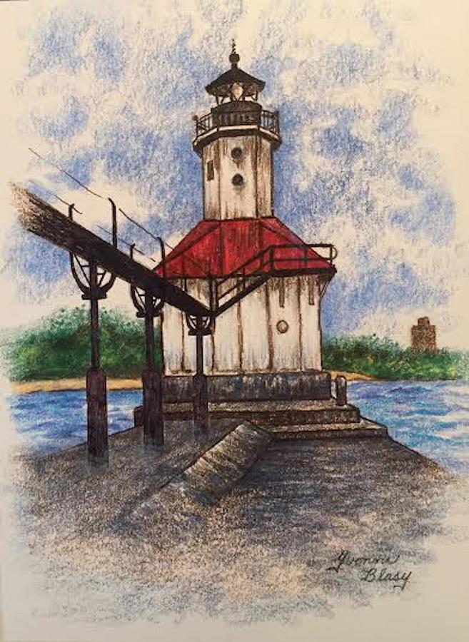 Lighthouse Pre 2020 # 1 Drawing by Yvonne Blasy