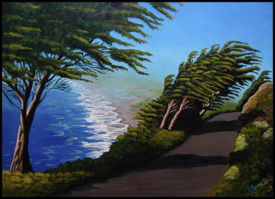 Tree Painting - Lighthouse Road, Point Reyes by Chad Brittain