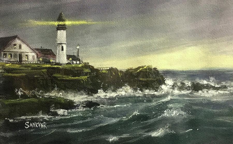 Lighthouse Painting by Robert Sankner