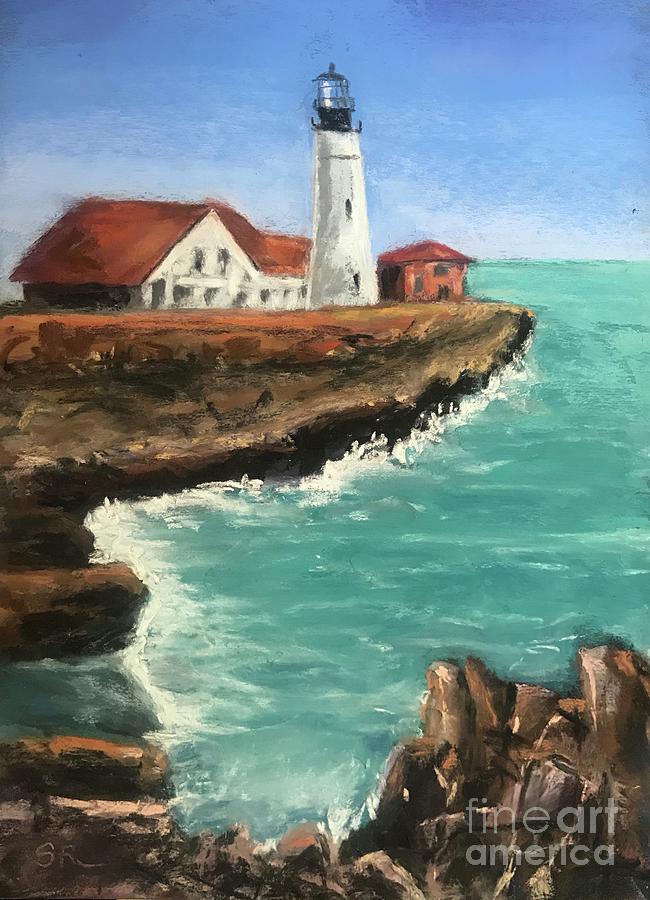 Lighthouse Pastel by Scarlett Redbud - Fine Art America