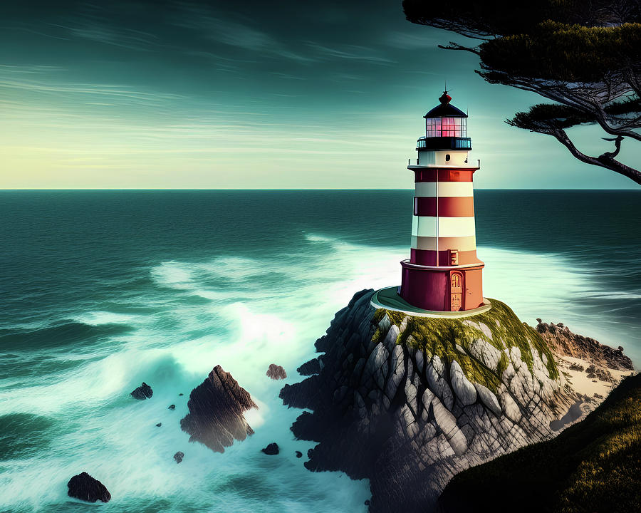 Lighthouse Series 002 Digital Art by Flees Photos