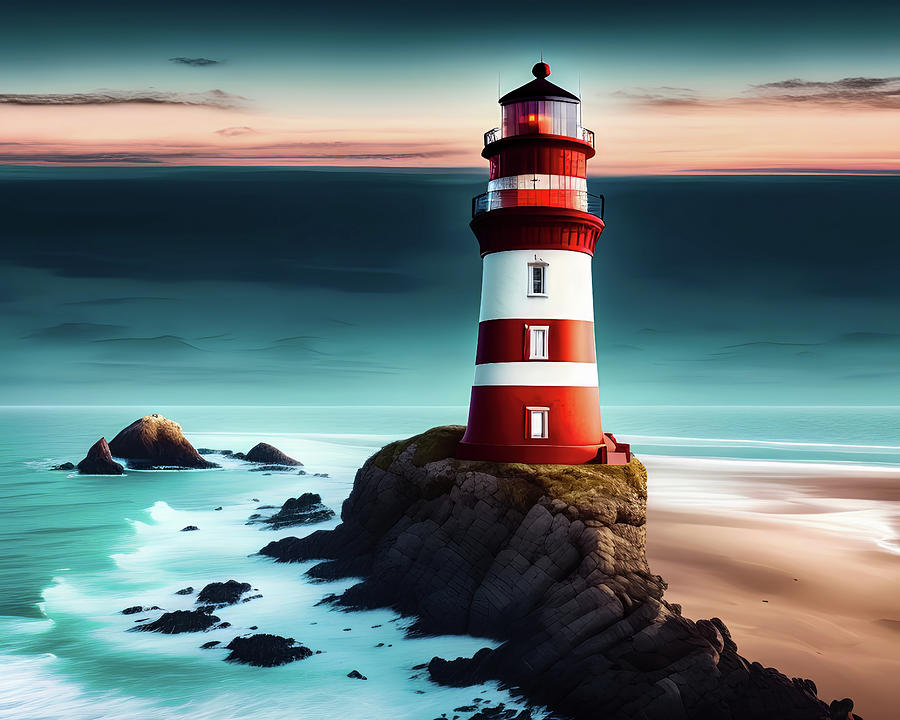 Lighthouse Series 003 Digital Art by Flees Photos
