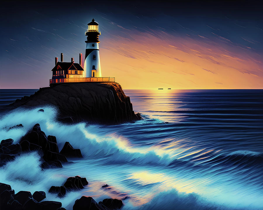 Lighthouse Series 010 Digital Art by Flees Photos
