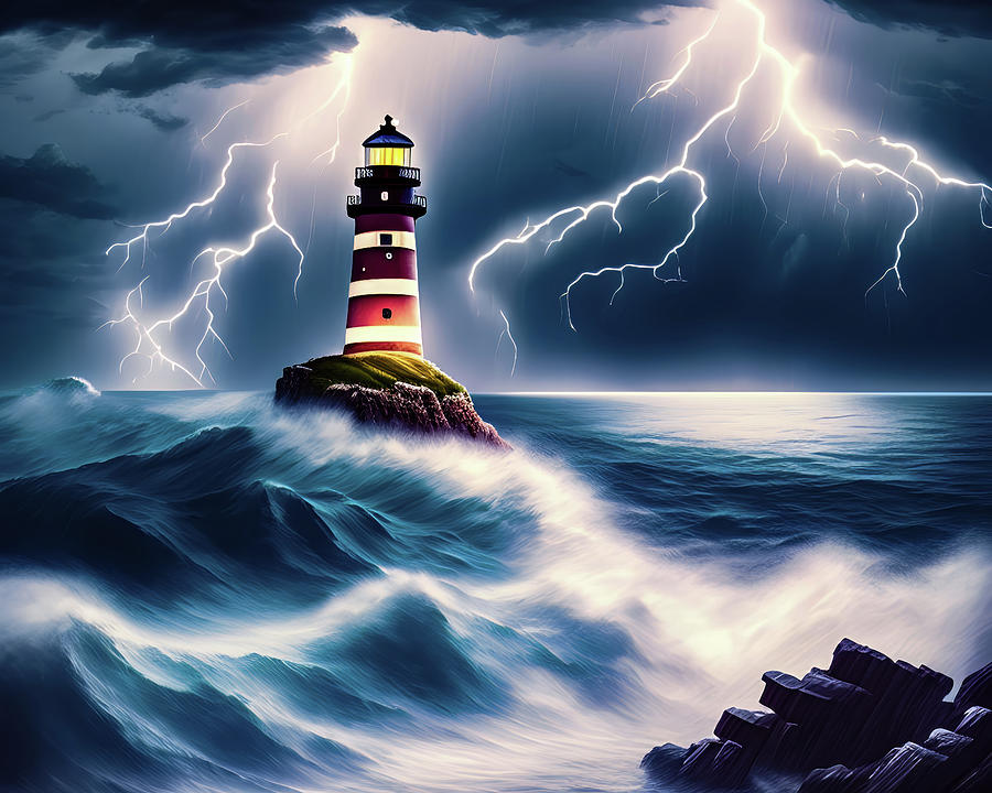 Lighthouse Series 012 Digital Art by Flees Photos