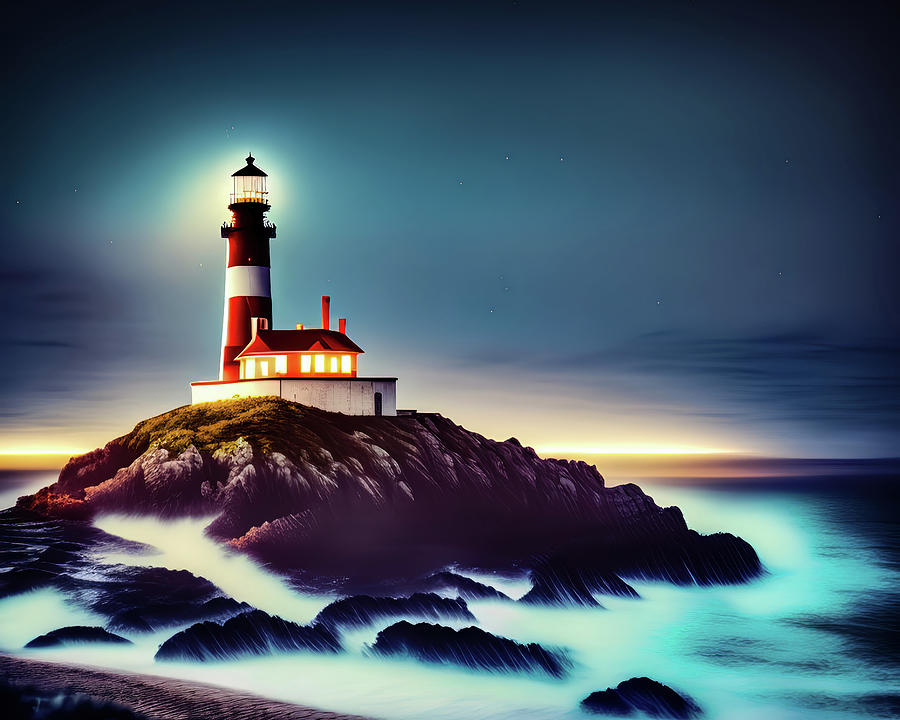 Lighthouse Series 021 Digital Art by Flees Photos