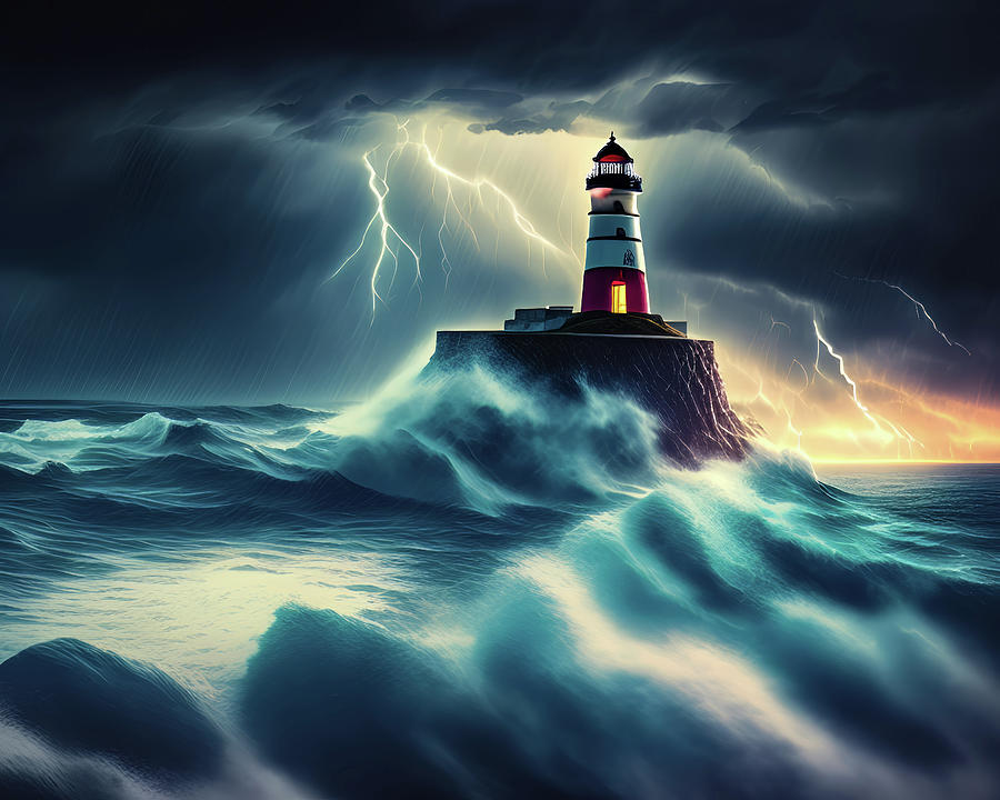Lighthouse Series 024 Digital Art by Flees Photos
