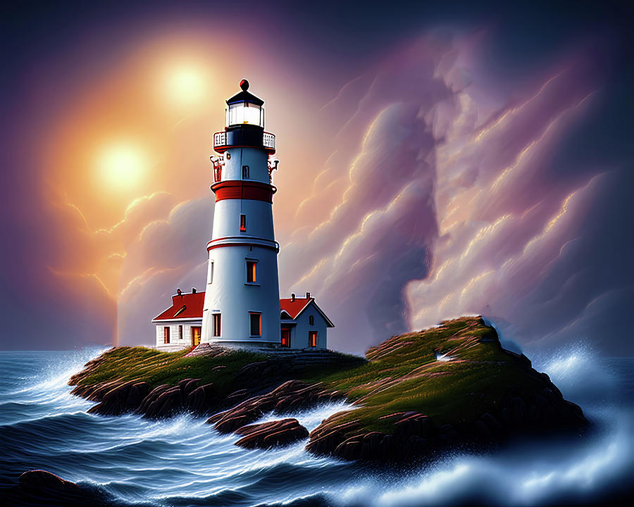 Lighthouse Series 029 Digital Art by Flees Photos