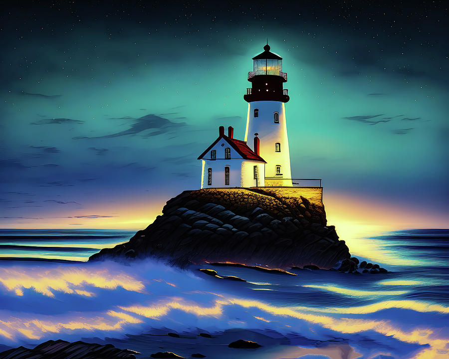 Lighthouse Series 037 Digital Art by Flees Photos