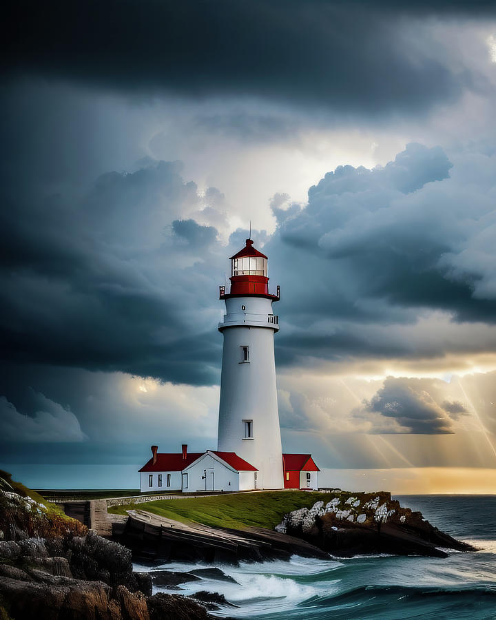 Lighthouse Series 049 Digital Art by Flees Photos