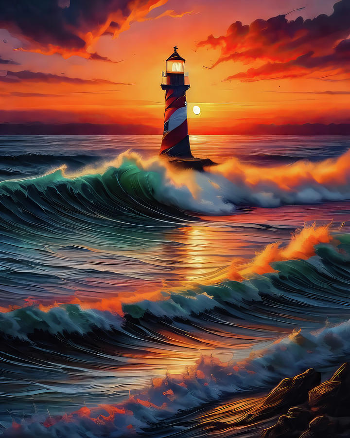 Lighthouse Series 052 Digital Art by Flees Photos