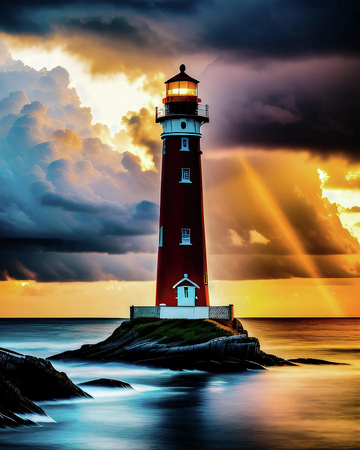 Lighthouse Series 057 Digital Art by Flees Photos