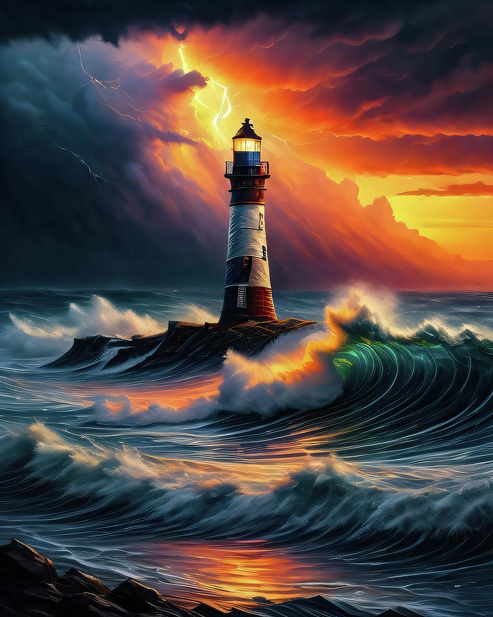 Lighthouse Series 074  Digital Art by Flees Photos