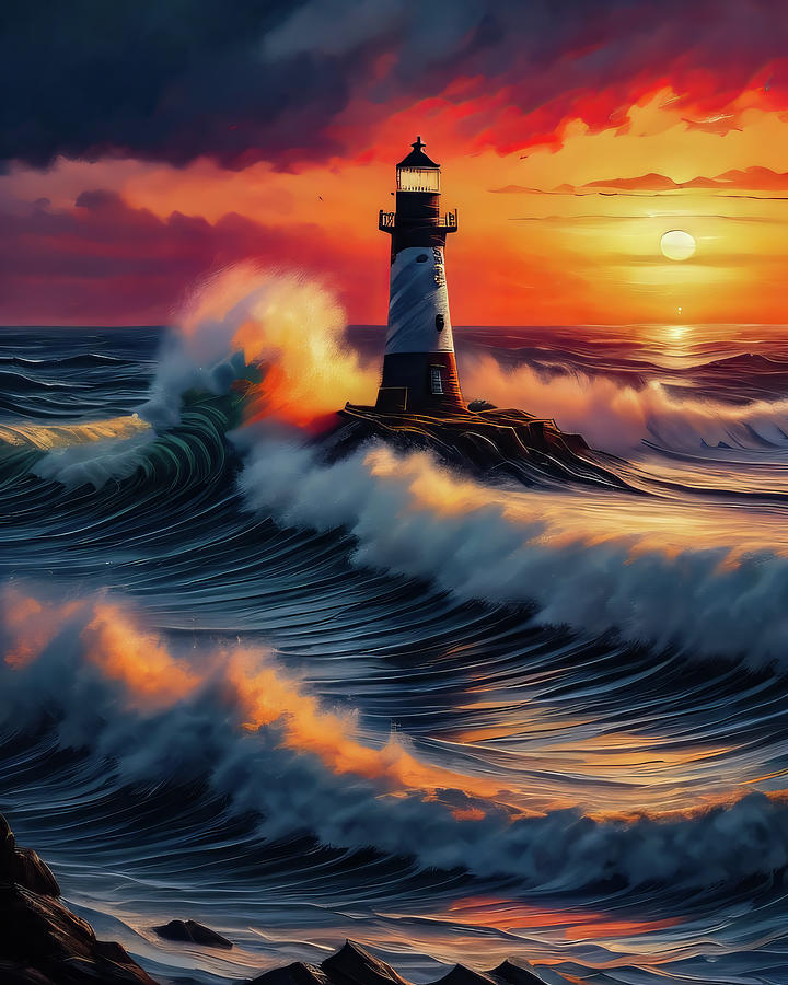 Lighthouse Series 076 Digital Art by Flees Photos
