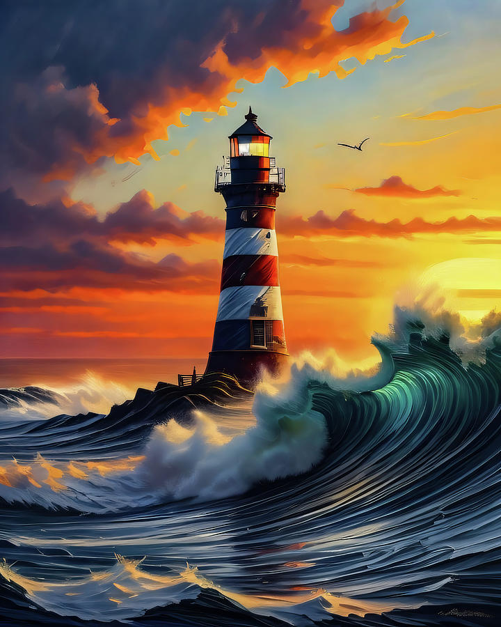lighthouse Series 080 Digital Art by Flees Photos