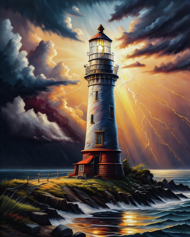 lighthouse Series 081 Digital Art by Flees Photos