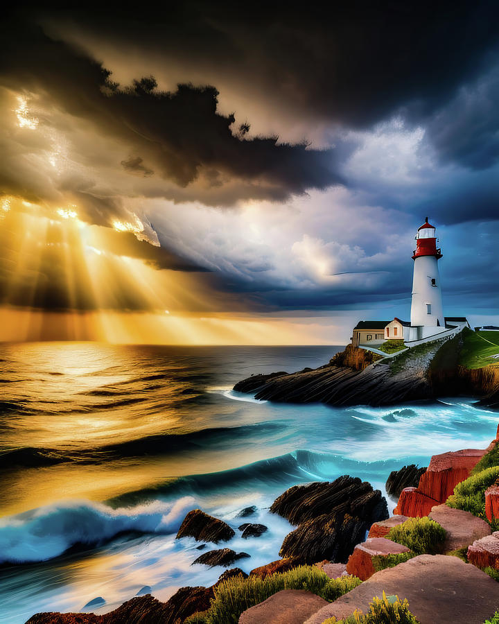 Lighthouse Series 093 Digital Art by Flees Photos
