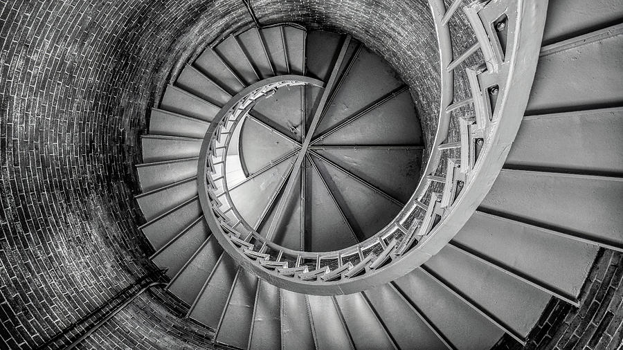 Lighthouse Spiral Staircase Digital Art by Deb Bryce