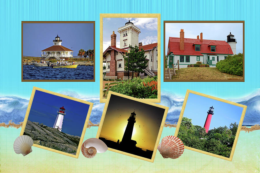 Lighthouses Collage Photograph by Sally Weigand