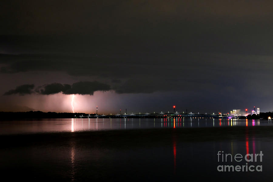 Lightning In The Night Sky Photograph by Sheila Lee