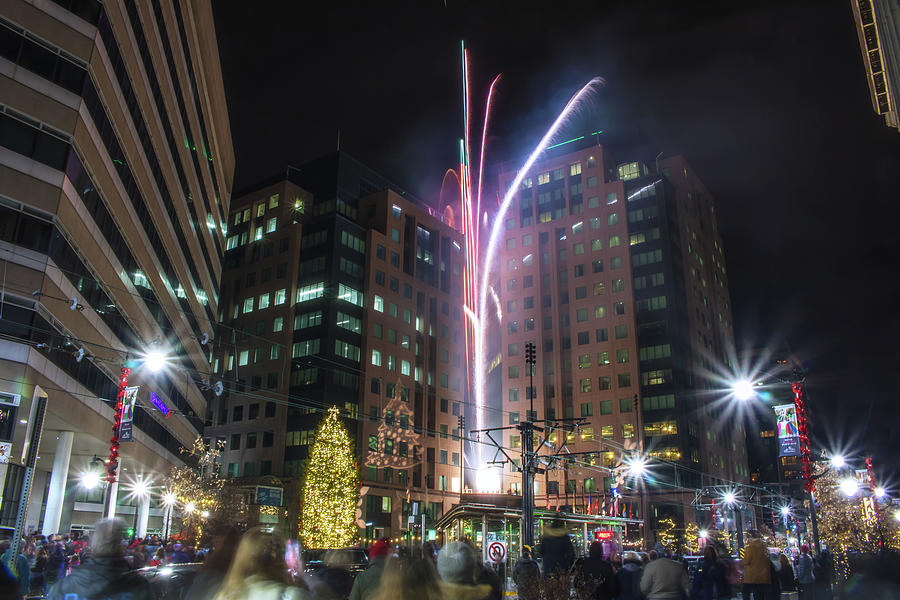 Lighting up the Christmas Tree in downtown Buffalo Photograph by Jay Smith
