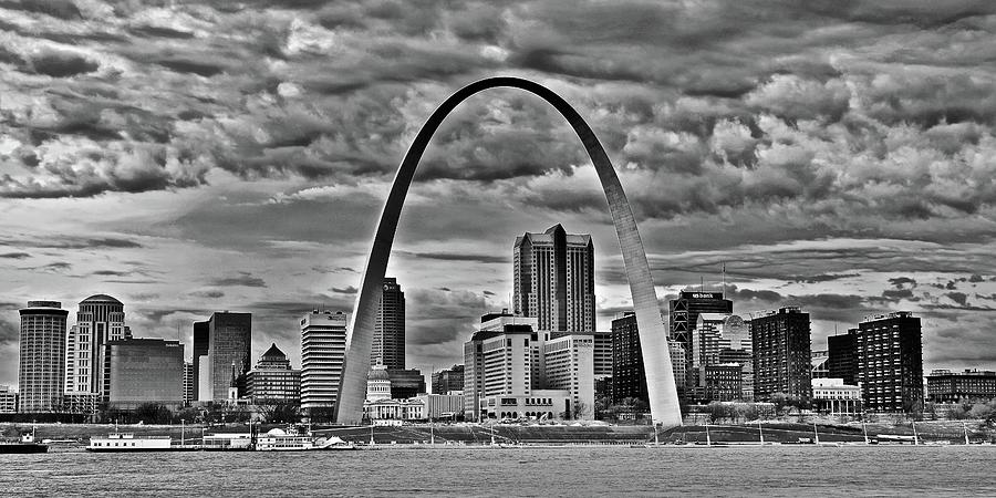 Lightly Charcoal Pano Of St Louis Photograph