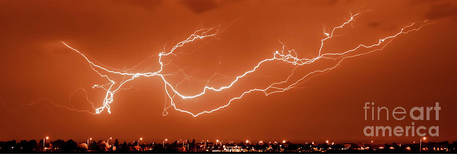 1315 Lightning-orange Photograph by Kenneth Johnson
