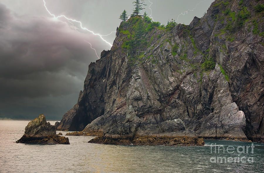 Lightning Alaska Dramatic Landscape USA Photograph by Chuck Kuhn