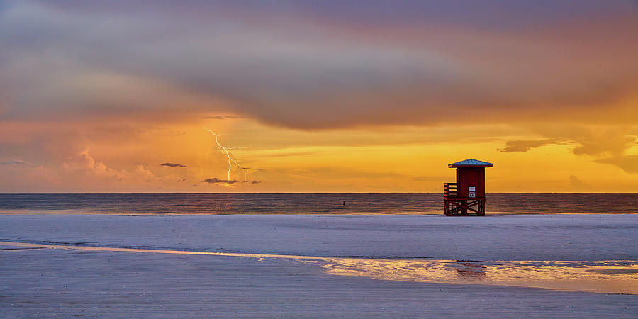 Lightning at Siesta Key Photograph by Mark Rogers