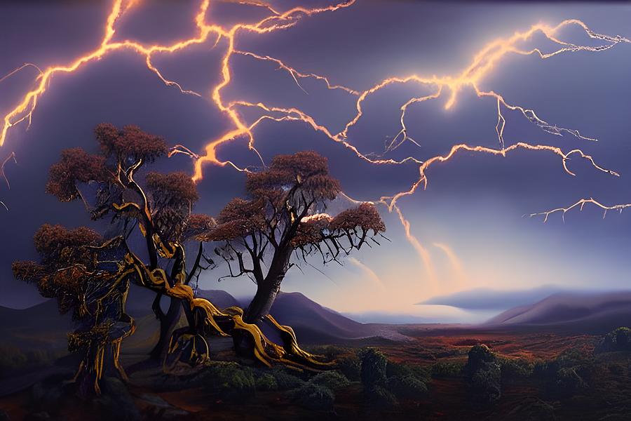 Lightning Digital Art by Beverly Read
