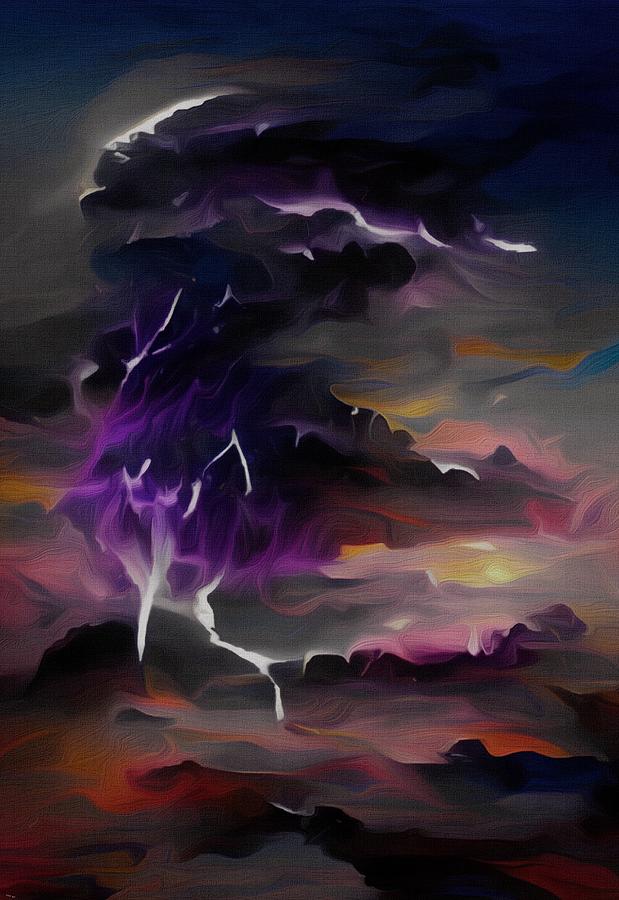 Lightning Cloud Digital Art by Michelle Hoffmann - Fine Art America