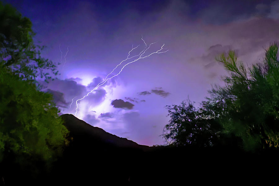 Lightning East of Pusch Ridge h24094 Photograph by Mark Myhaver