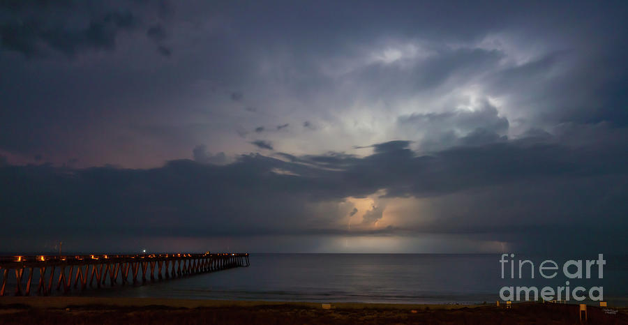 Lightning Flashes Navarre Beach Photograph by Jennifer White