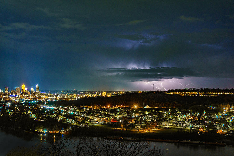 Lightning in Kentucky From Mt. Echo Park Photograph by Dave Morgan
