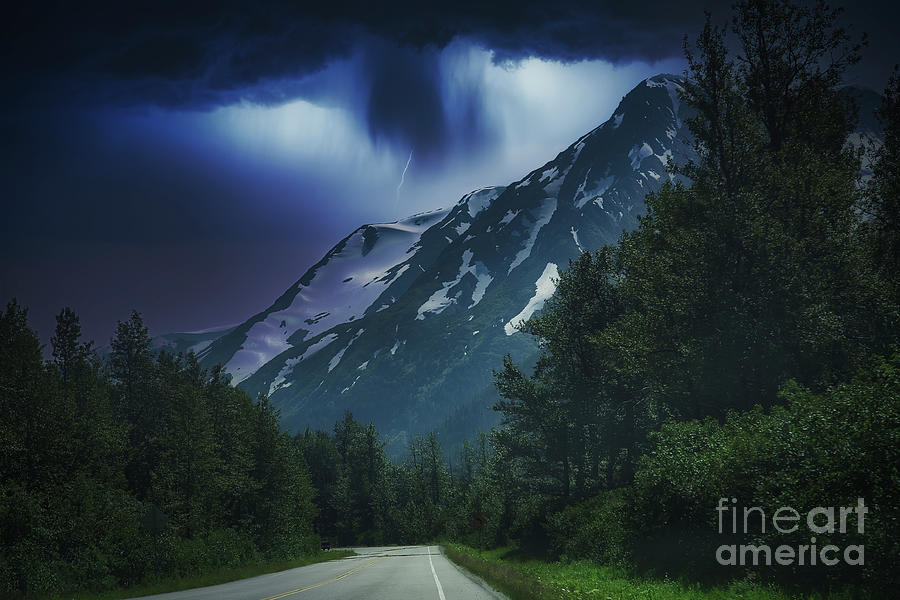 Lightning Mountains Anchorage Alaska  Photograph by Chuck Kuhn