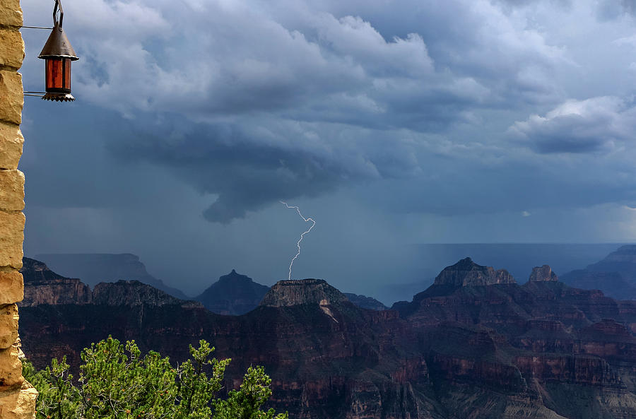 Lightning on North Rim Photograph by Dawn Richards