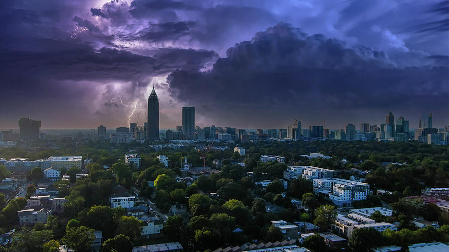 Lightning Over Atlanta Photograph by Marcus Jones