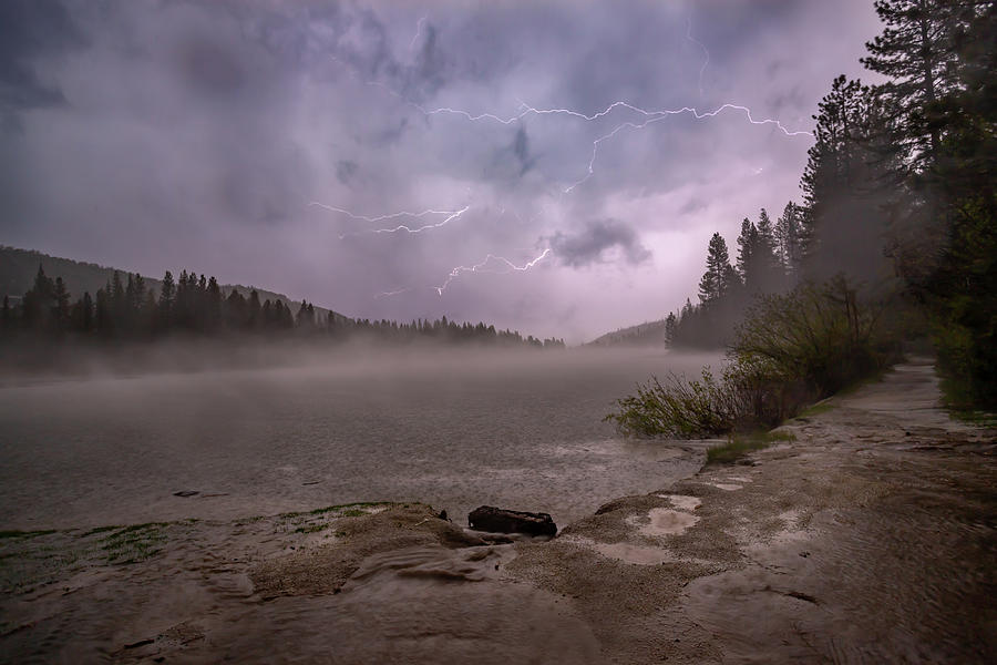 Lightning Over Hume Lake Photograph