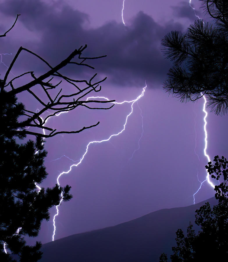 Lightning Over Peaks Photograph by Jim Wilce