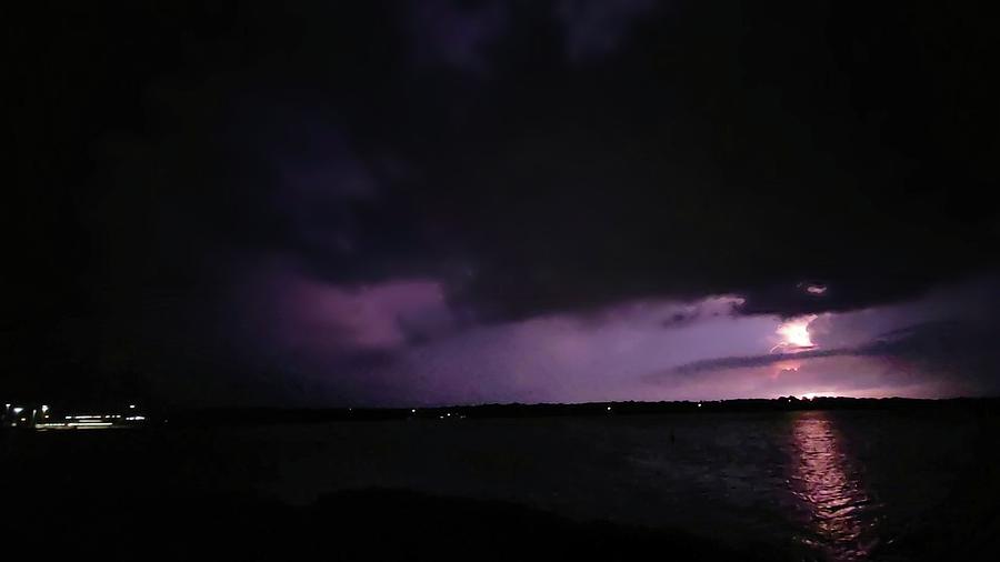 Lightning Over the Lake Photograph by Ally White
