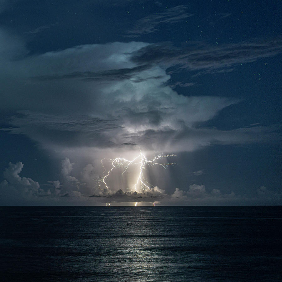 Lightning Storm Off the Coast of Mazatlan Mexico Photograph by Tommy Farnsworth