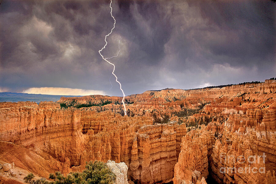 Lightning Storm Over Hoodoos Bryce Canyon National Park Photograph by Dave Welling