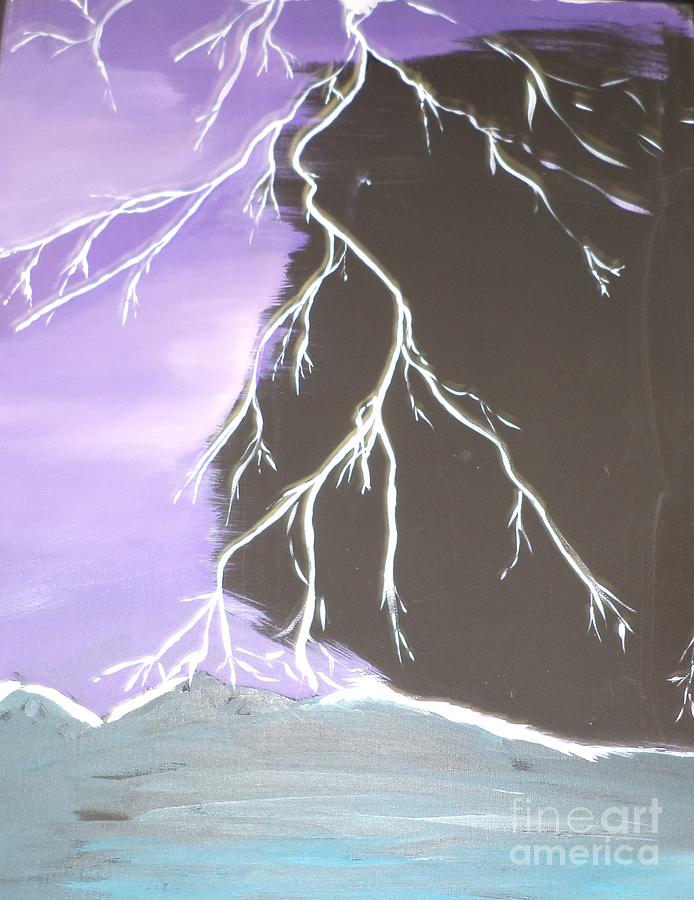 Lightning Storm Painting # 166 Painting by Donald Northup
