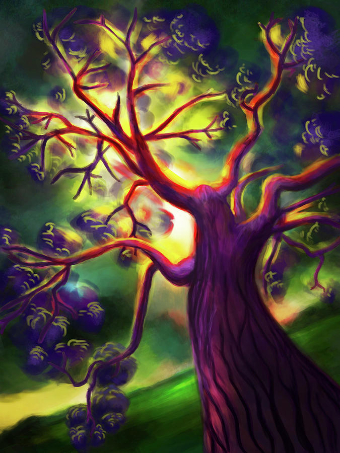 Tree Digital Art - Lightning Strike by Brianna Moore Tree Digital Art - Lightning Strike by Brianna Moore