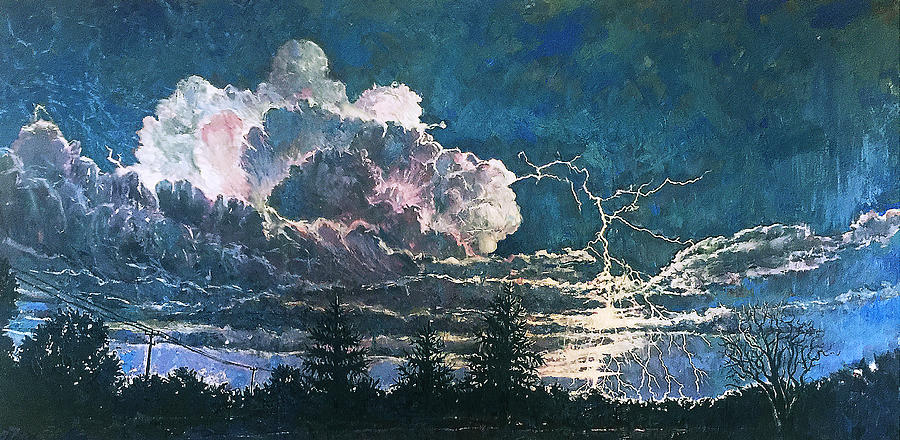 Lightning Strike Painting by Frank Harris
