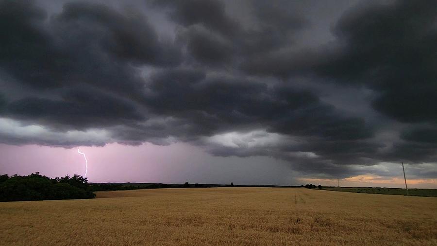 Lightning Strike Near Bridgeport, Oklahoma  Photograph by Ally White