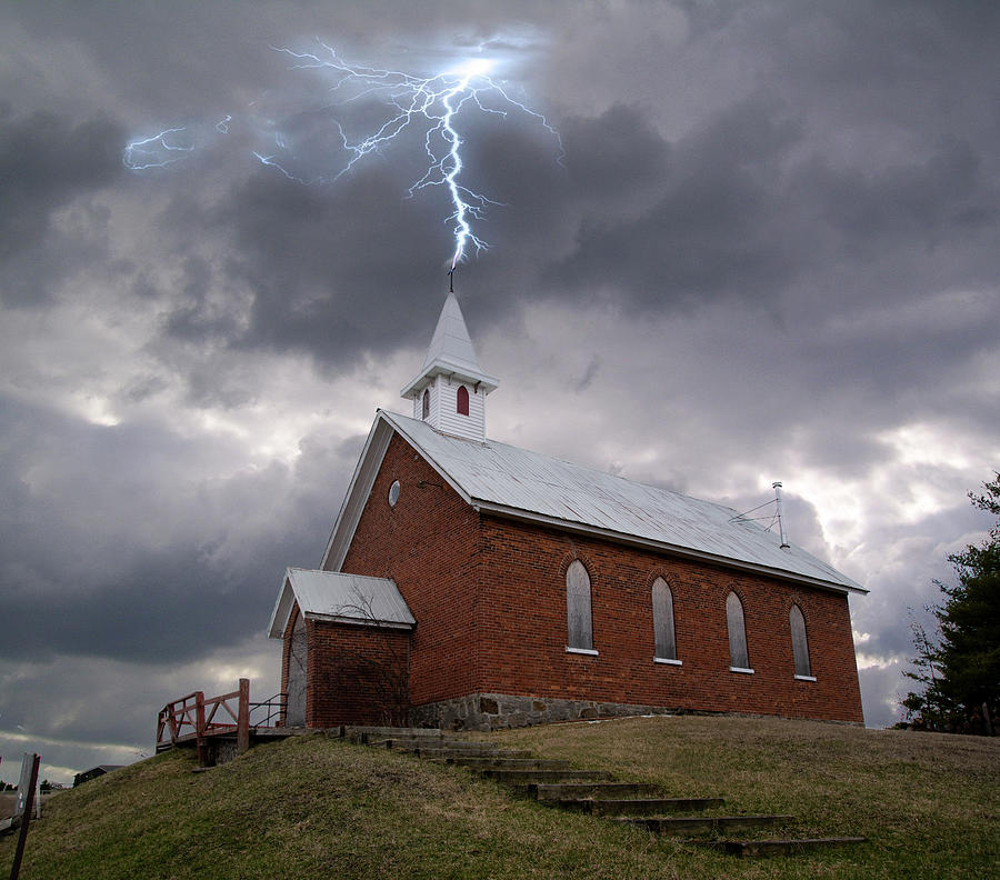 Lightning Strikes an Old Church Photograph by John Twynam Pixels