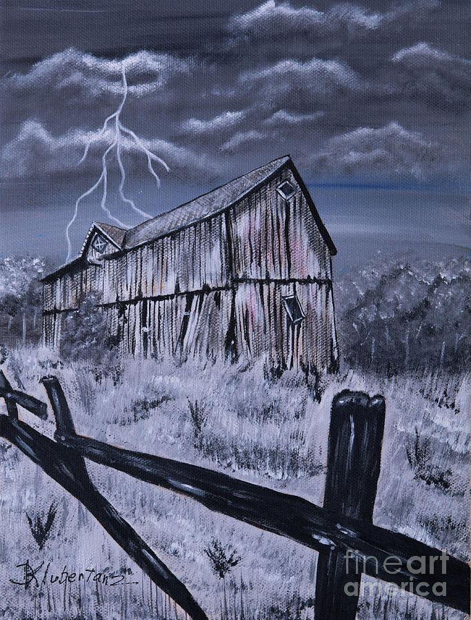 Architecture Painting - Lightning Strikes by Deborah Klubertanz