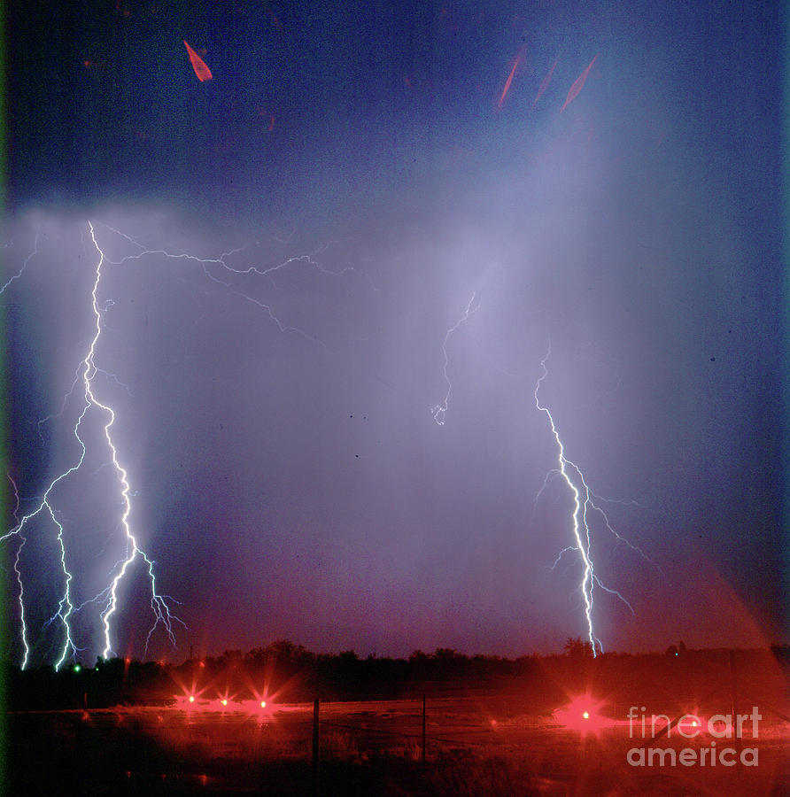 Tucson Photograph - Lightning Strikes in the Rain by Wernher Krutein